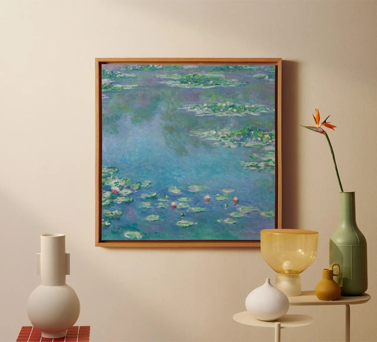Le "Ninfee" di Claude Monet tela con Cornice a cassetta da Classic Art Prints
