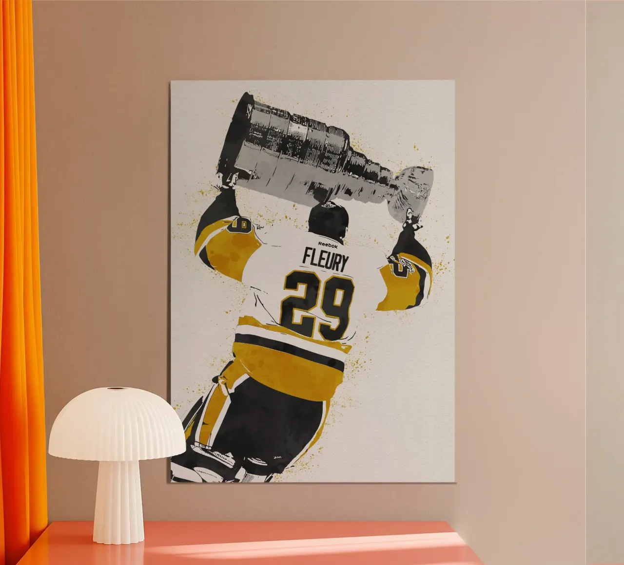 Marc-Andre Fleury Pittsburgh Penguins alluminio dibond da tenten
