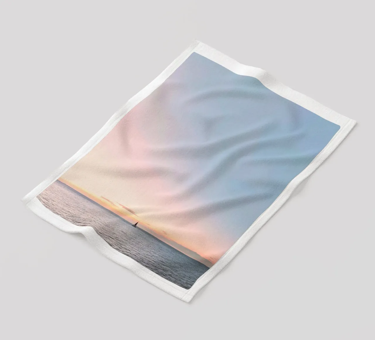 Sail Away to Serenity: Your Daily Dose of Sunset Bliss fleece blanket by zenitt