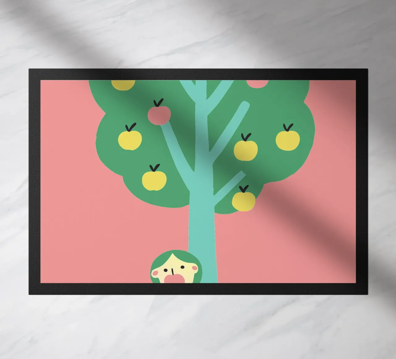 Manger une pomme paillasson de TRENDY POSTER SHOP