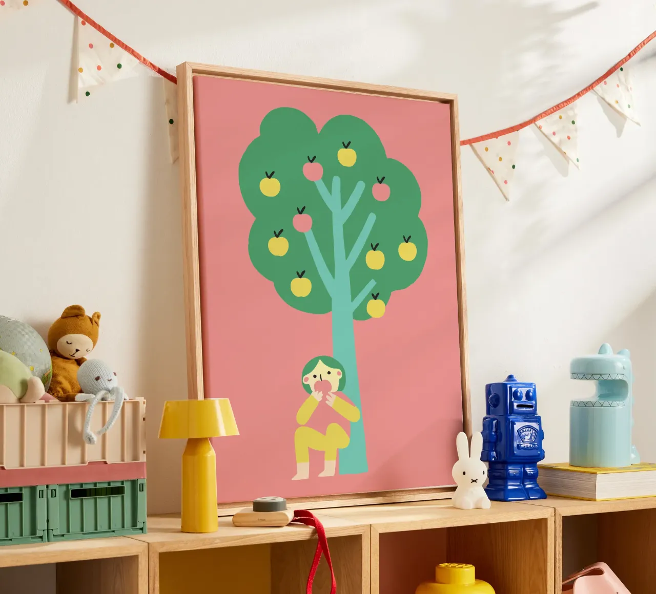 Eet een appel canvas met Baklijst van TRENDY POSTER SHOP