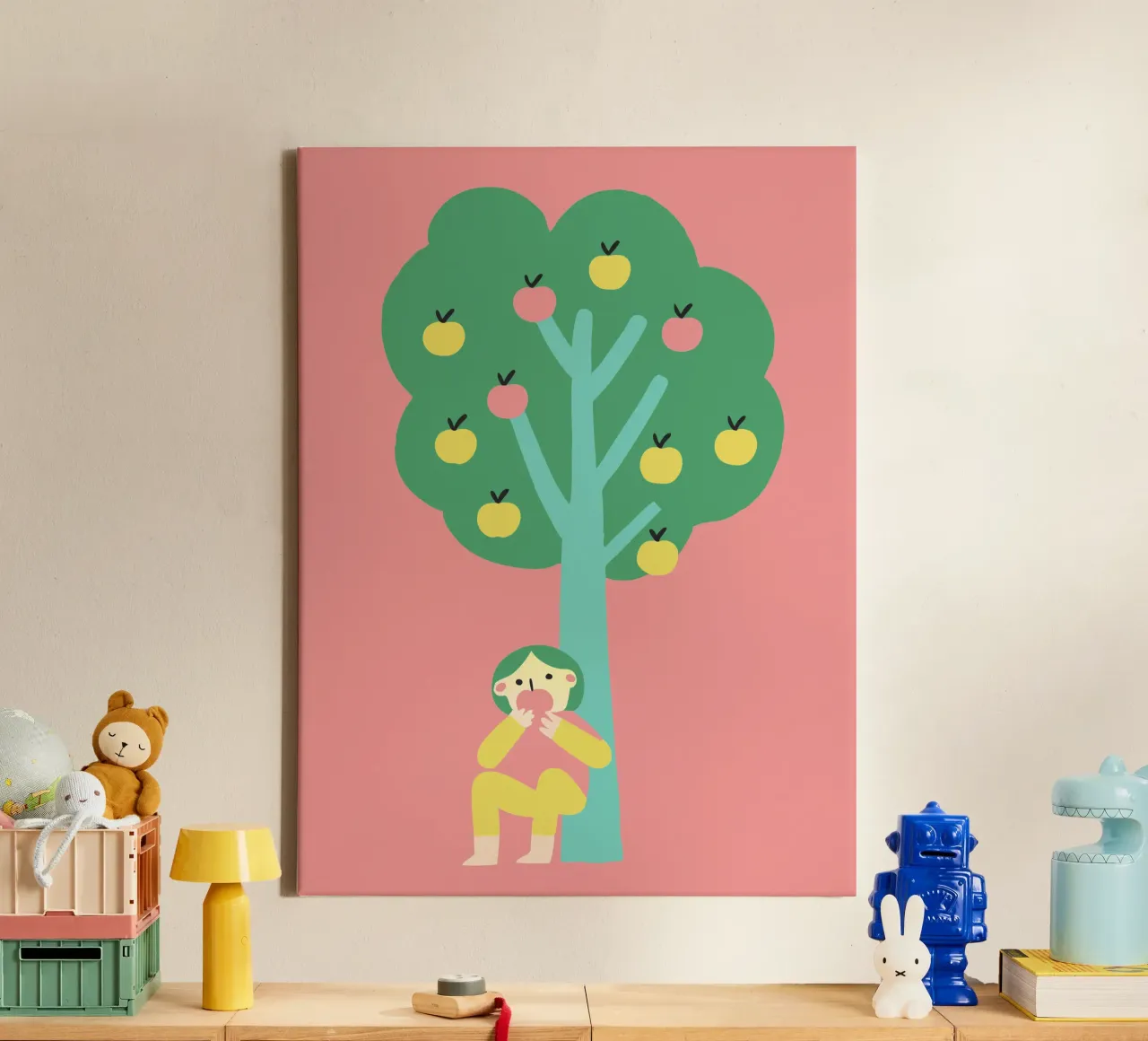 Eet een appel canvas met Baklijst van TRENDY POSTER SHOP