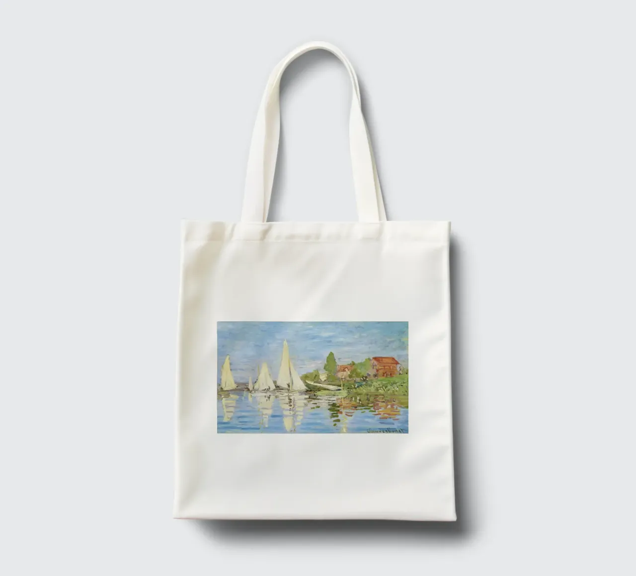 Claude Monet’s “Regattas at Argenteuil” (1872 tote bag by Monet Art Prints