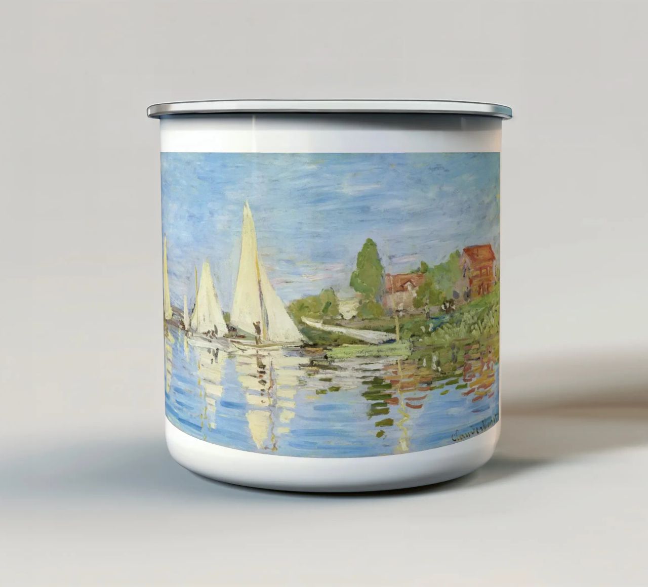 Regate ad Argenteuil" di Claude Monet (1872). tazza in smalto da Monet Art Prints