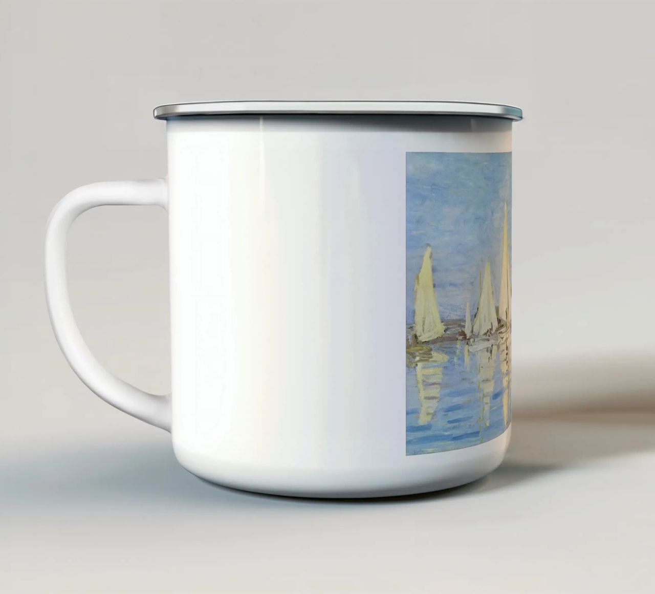 Regate ad Argenteuil" di Claude Monet (1872). tazza in smalto da Monet Art Prints