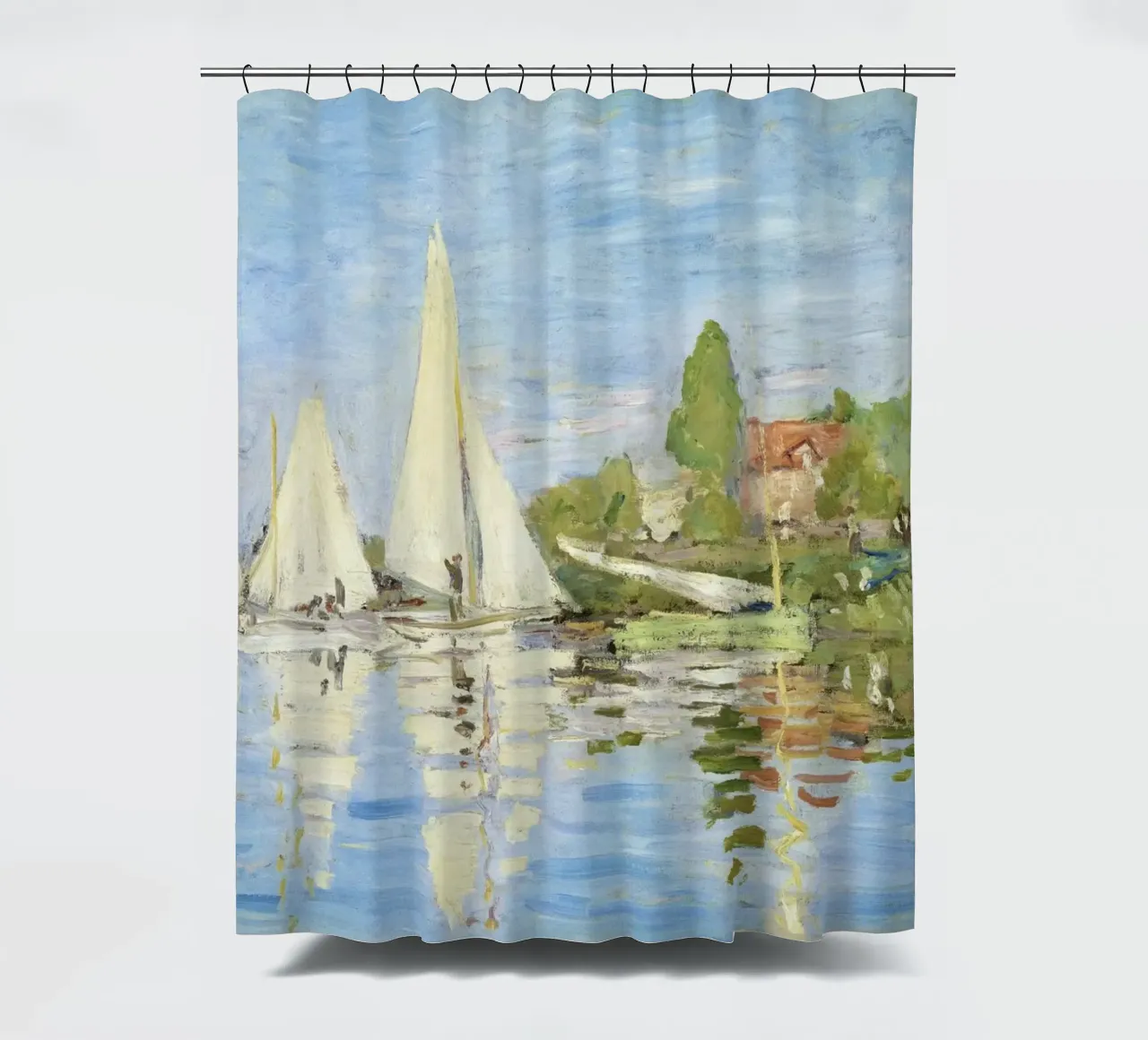 Claude Monets "Regatten in Argenteuil" (1872) Duschvorhang von Monet Art Prints