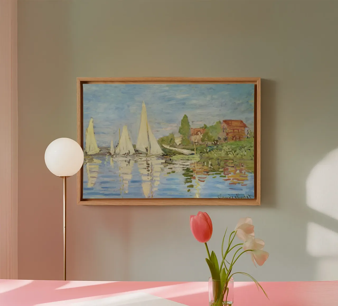 Regate ad Argenteuil" di Claude Monet (1872). tela con Cornice a cassetta da Monet Art Prints