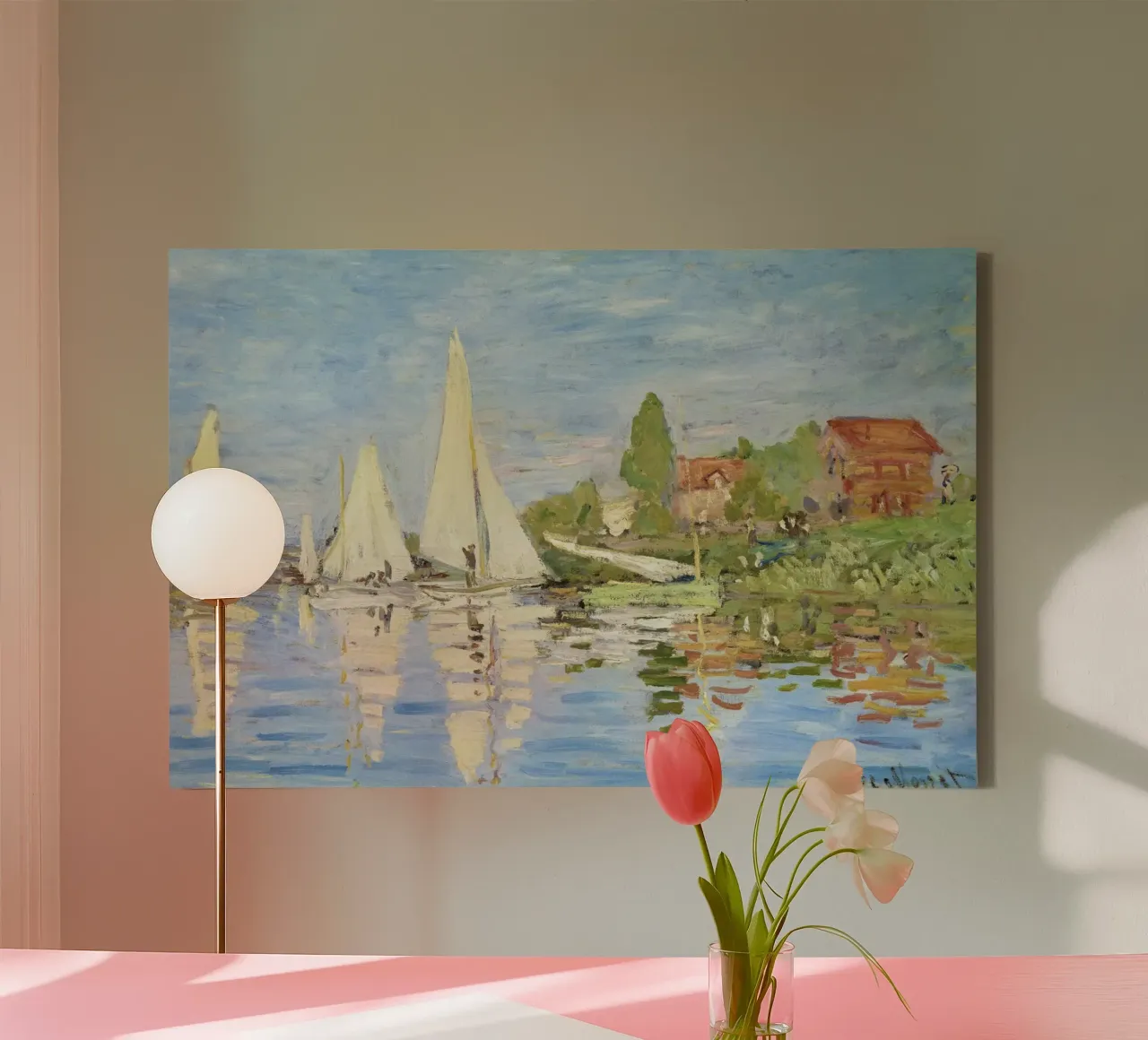 Regate ad Argenteuil" di Claude Monet (1872). tela con Cornice a cassetta da Monet Art Prints