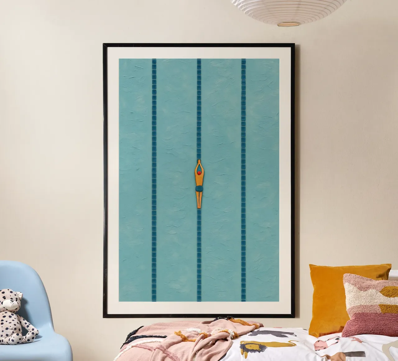 Summer’s Quiet Lane poster con telaio in legno da Mosaic Dialogue