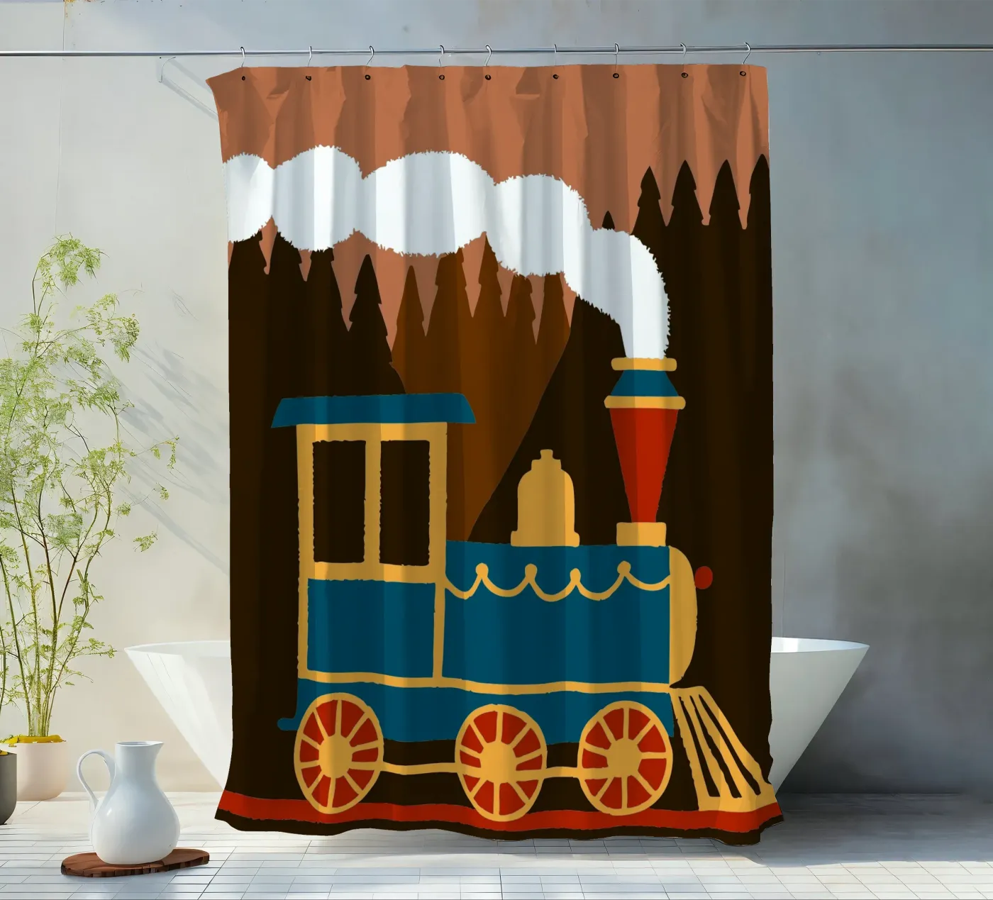 Train douchegordijn van TRENDY POSTER SHOP