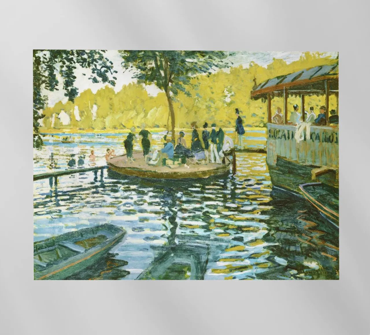 La Grenouillère 33(1869) di Claude Monet pellicola backlit da Monet Art Prints
