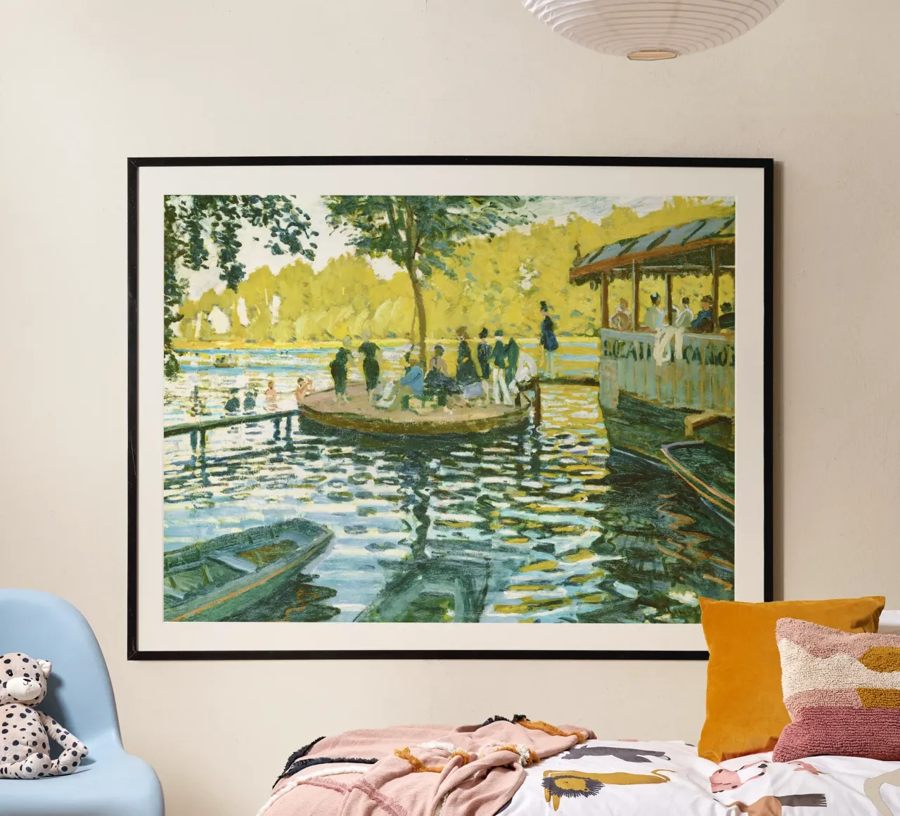 La Grenouillère 33(1869) di Claude Monet poster con telaio in plastica da Monet Art Prints