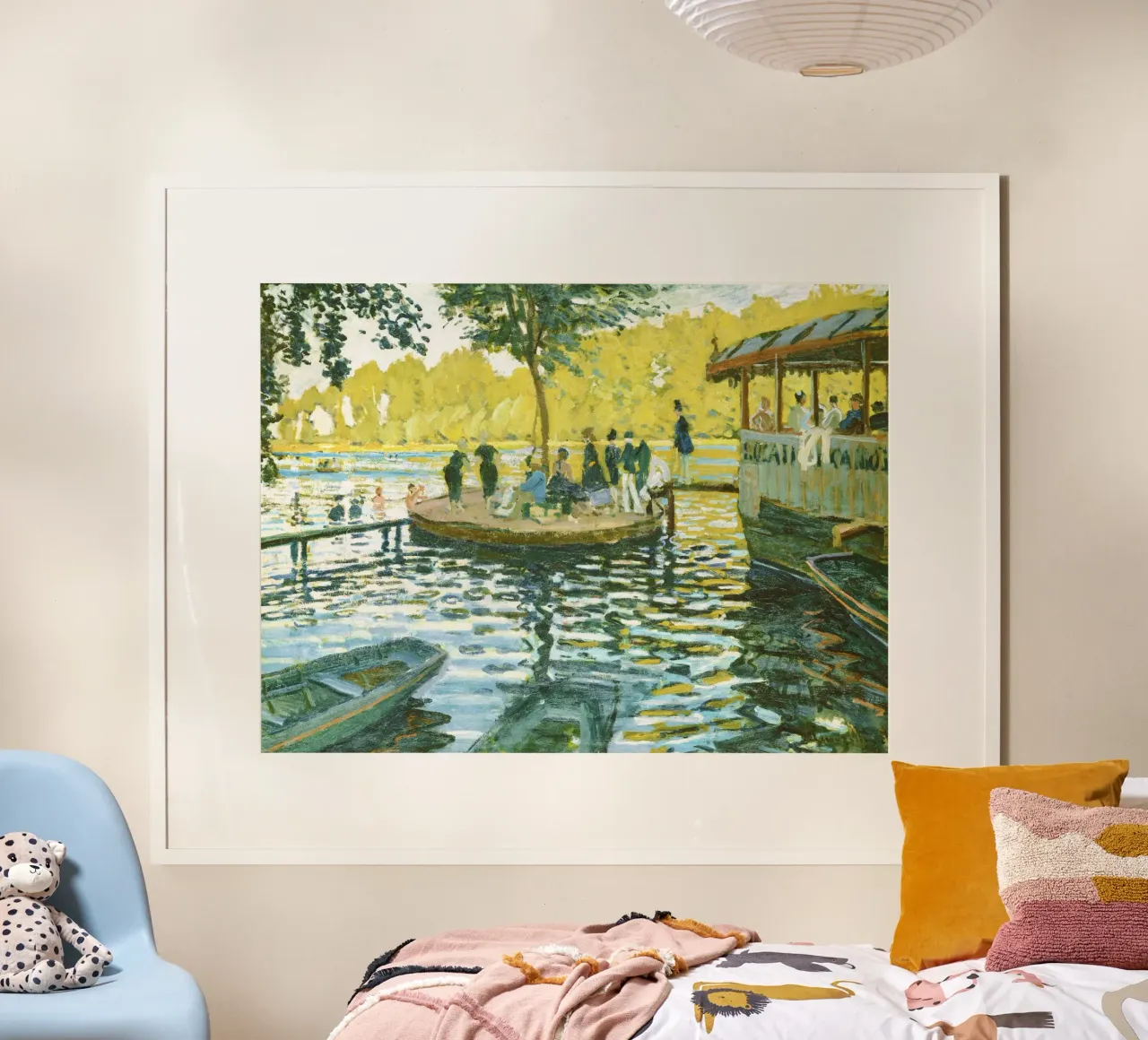 La Grenouillère 33(1869) di Claude Monet poster con telaio in plastica da Monet Art Prints