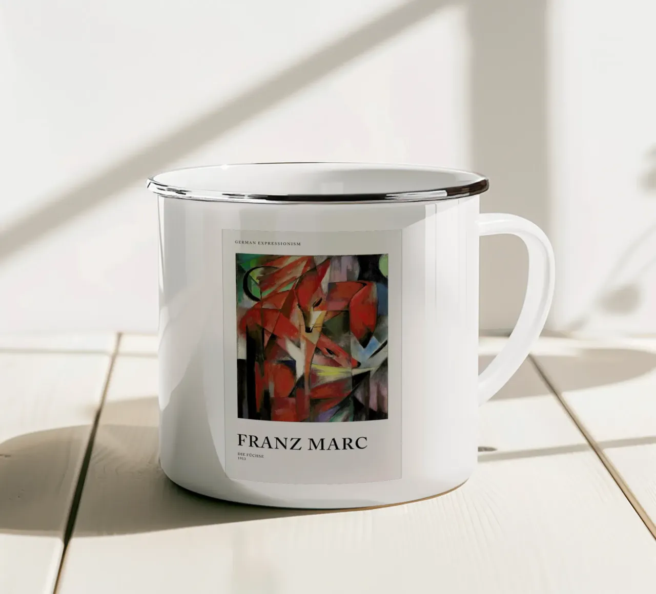 Marc - Die Füchse tazza in smalto da Vintage by JUNIQE