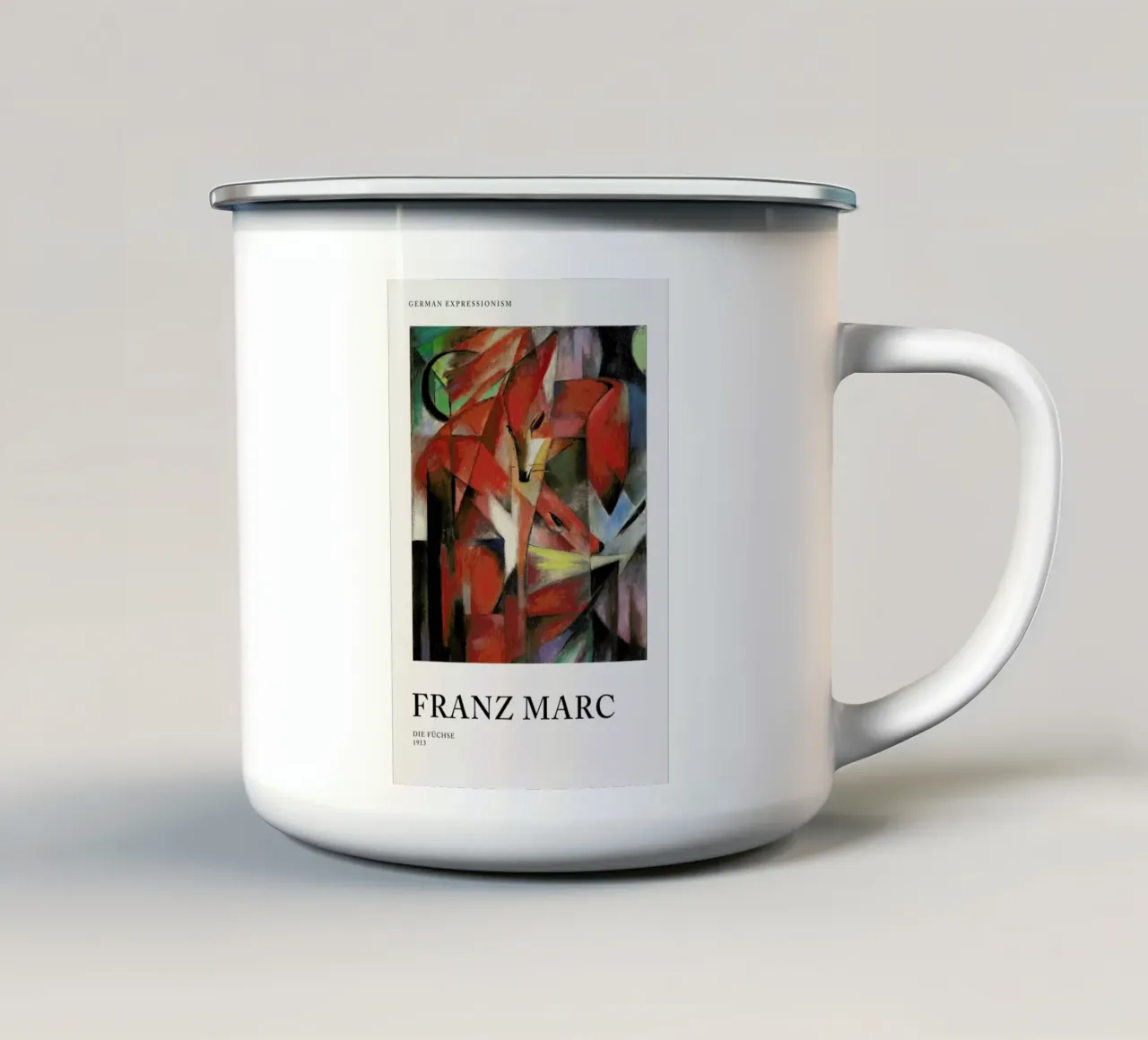 Marc - Die Füchse tazza in smalto da Vintage by JUNIQE