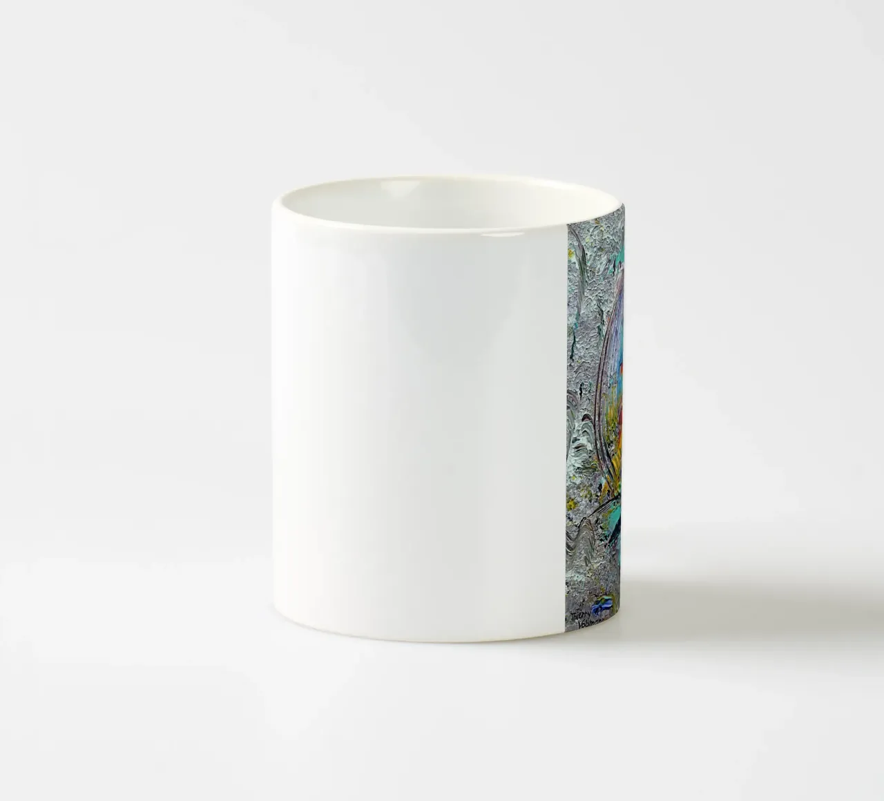 HAPPY DAY tazza in ceramica da Thierry Vobmann Abstract painting
