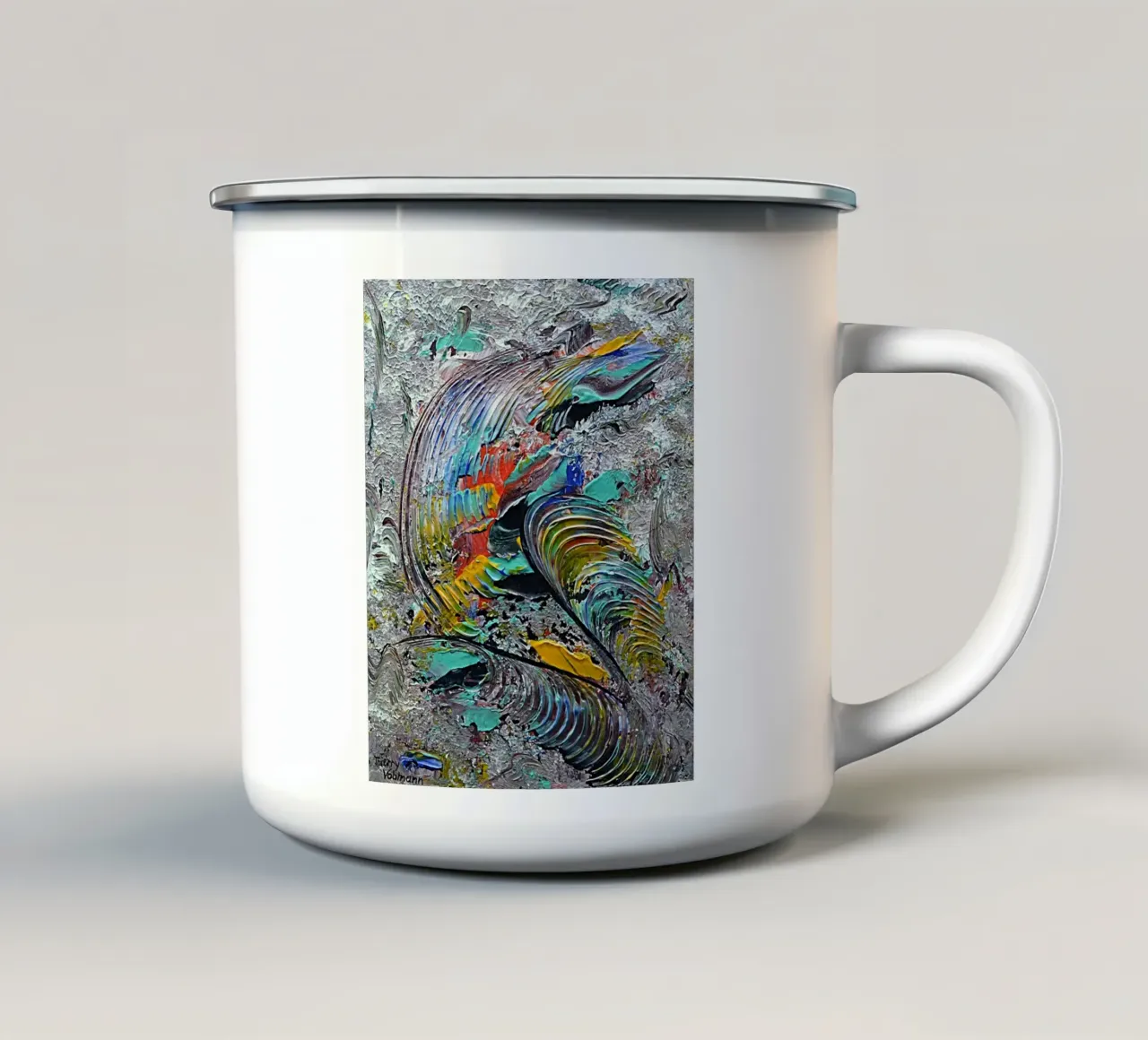 HAPPY DAY tazza in smalto da Thierry Vobmann Abstract painting