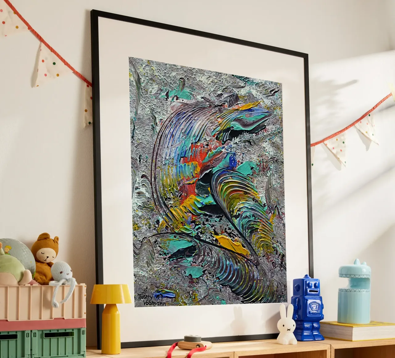 HAPPY DAY carta hahnemühle da Thierry Vobmann Abstract painting
