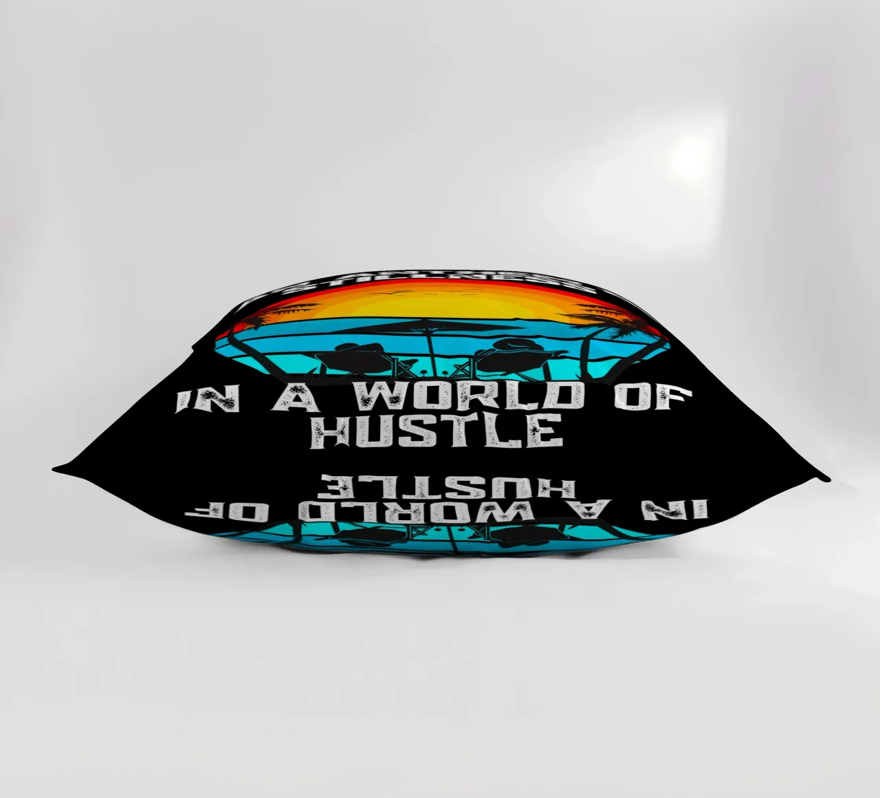 Quiet the Noise Your Anthem in a Rushing World Pause Breathe decorative cushion by Lionandlamb