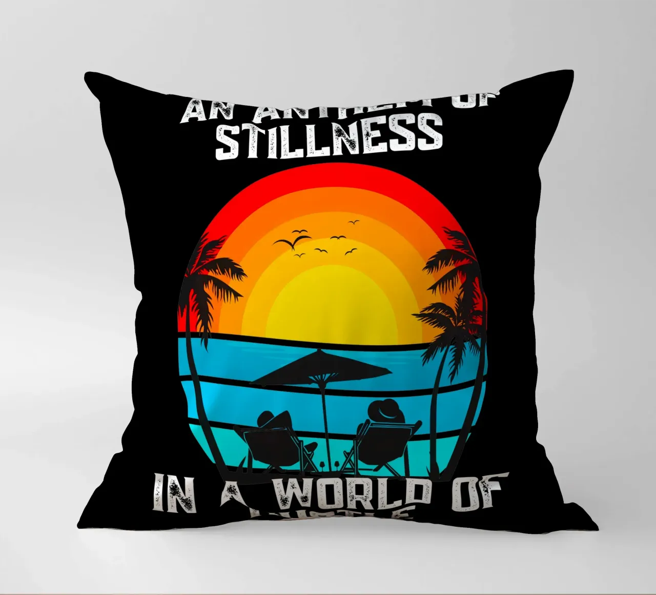 Quiet the Noise Your Anthem in a Rushing World Pause Breathe decorative cushion by Lionandlamb