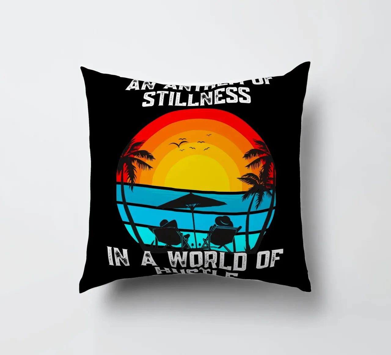 Quiet the Noise Your Anthem in a Rushing World Pause Breathe decorative cushion by Lionandlamb