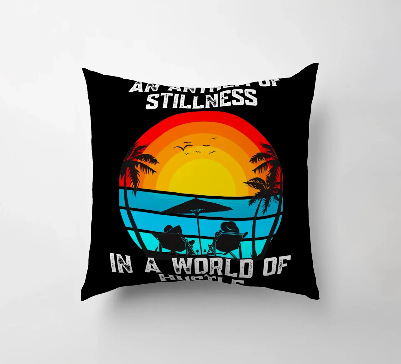Quiet the Noise Your Anthem in a Rushing World Pause Breathe decorative cushion by Lionandlamb