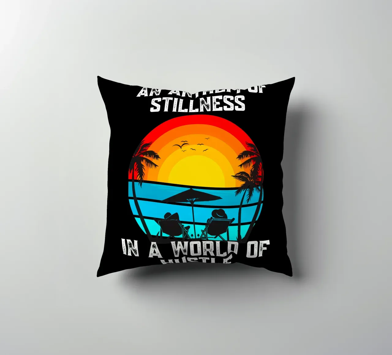 Quiet the Noise Your Anthem in a Rushing World Pause Breathe decorative cushion by Lionandlamb