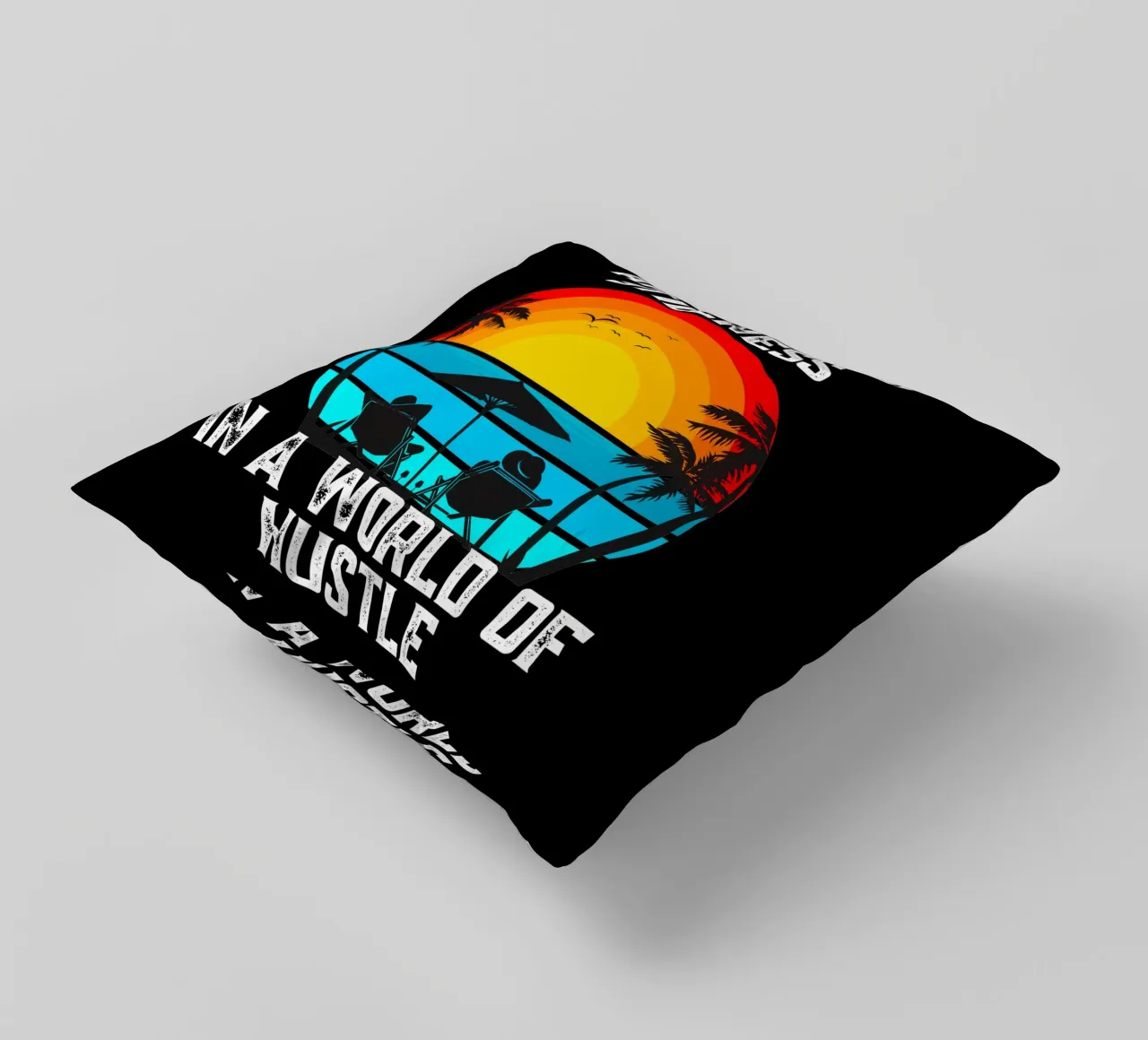 Quiet the Noise Your Anthem in a Rushing World Pause Breathe decorative cushion by Lionandlamb