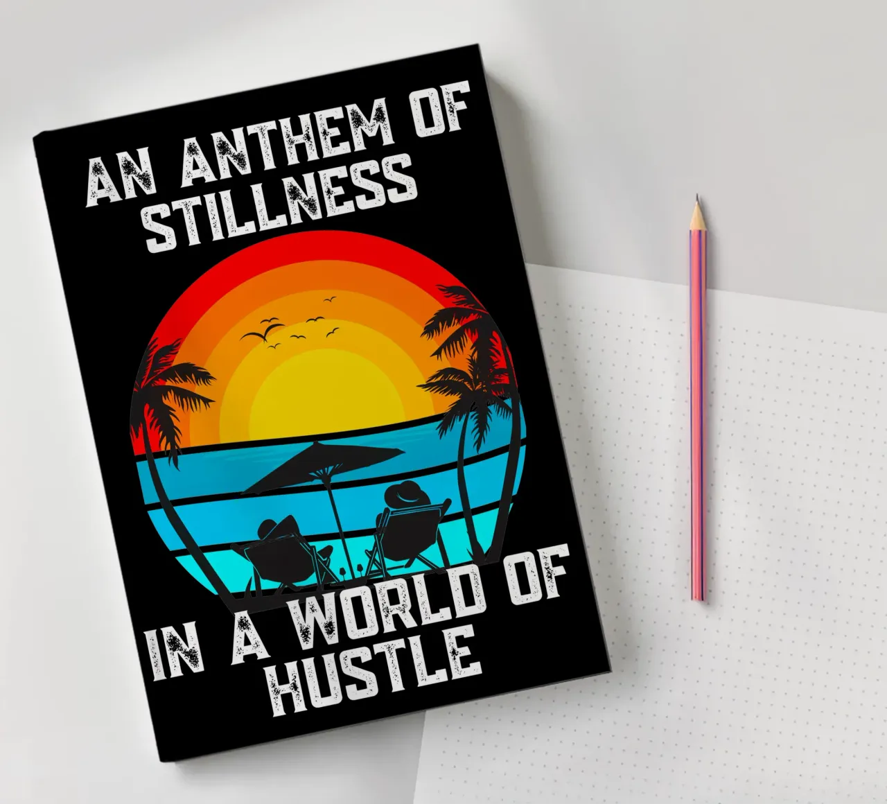 Quiet the Noise Your Anthem in a Rushing World Pause Breathe notebook by Lionandlamb