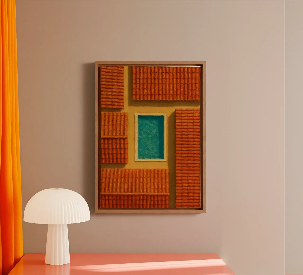 Mediterranean Grid tela con Cornice a cassetta da Mosaic Dialogue