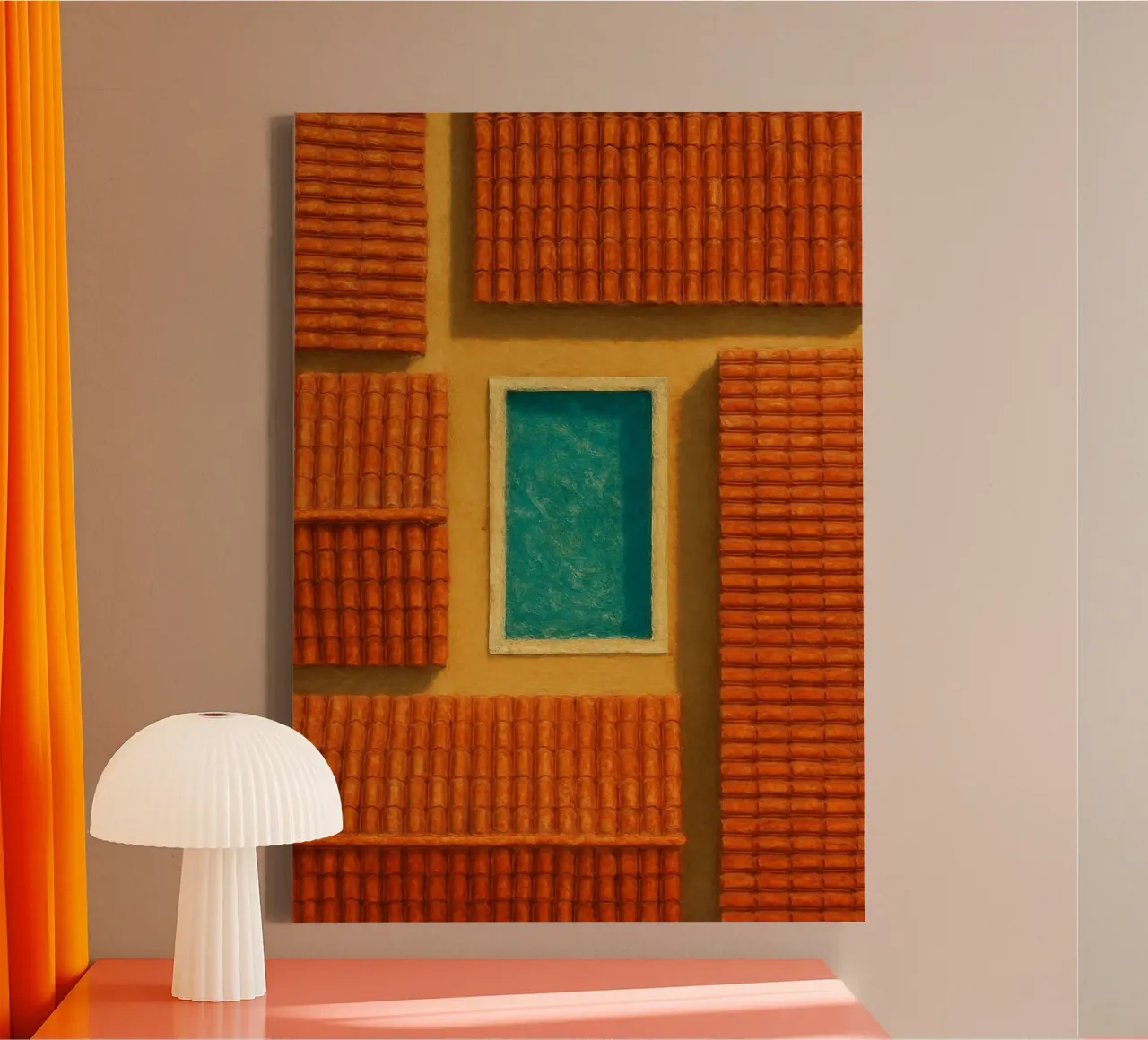 Mediterranean Grid tela con Cornice a cassetta da Mosaic Dialogue