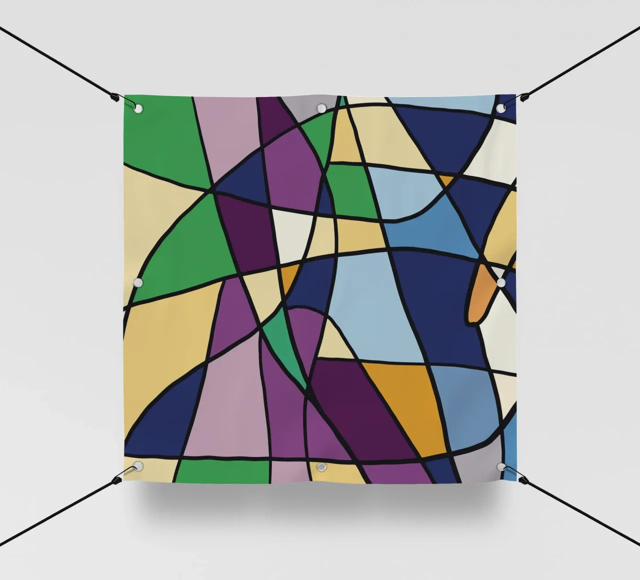 Color mosaic square abstract pvc cover by Little Dean