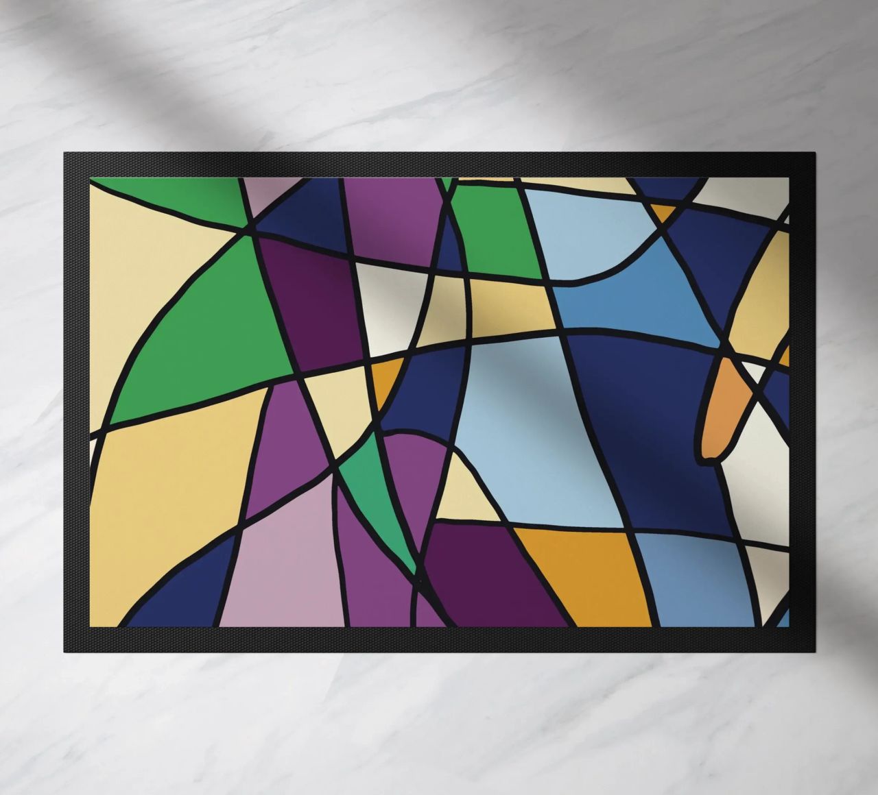 Mosaico a colori quadrato astratto zerbino da Little Dean