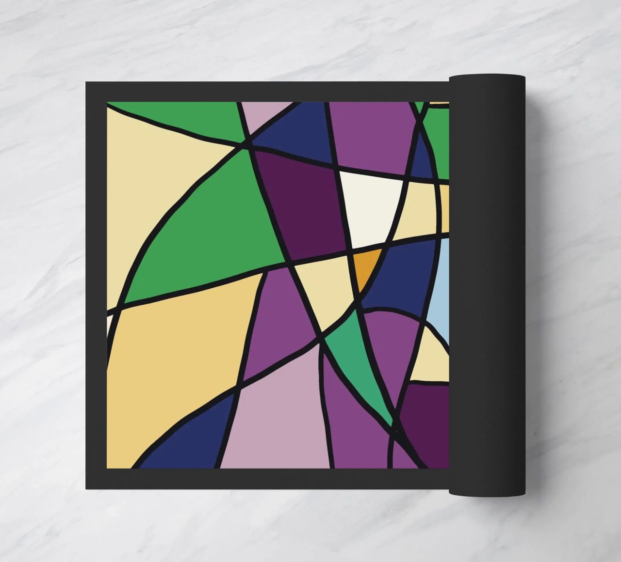 Mosaico a colori quadrato astratto zerbino da Little Dean