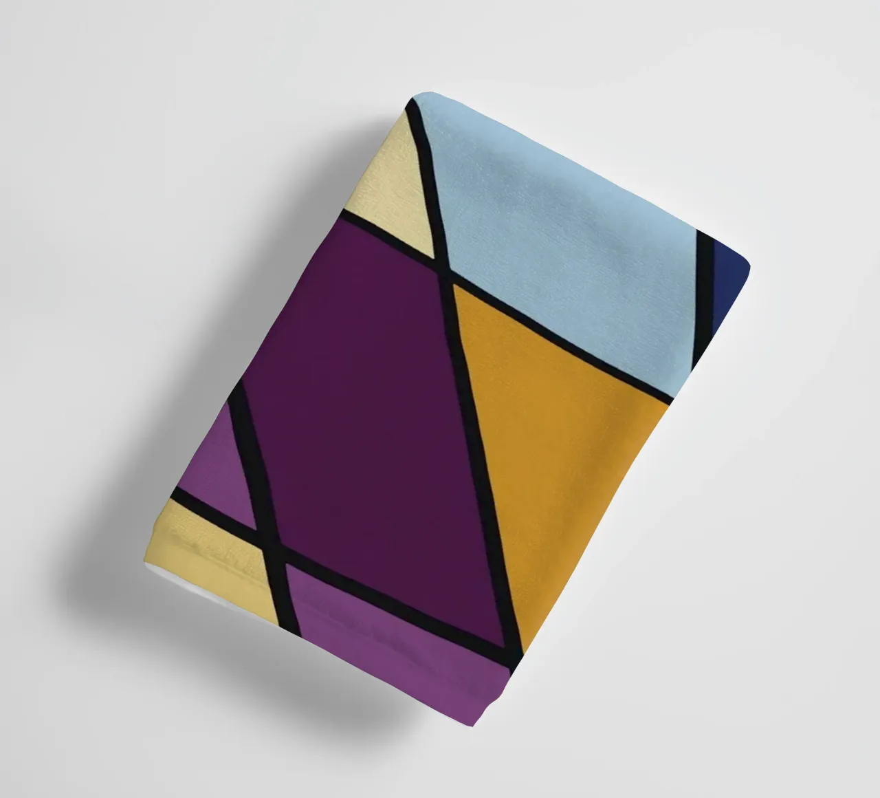 Color mosaic square abstract towel by Little Dean