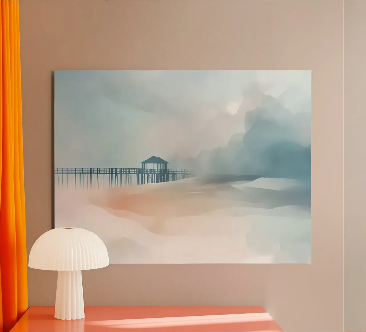 Cabanes Tchanquées Oniriques | Minimalist Watercolours alu-dibond by Une Affaire de Filles