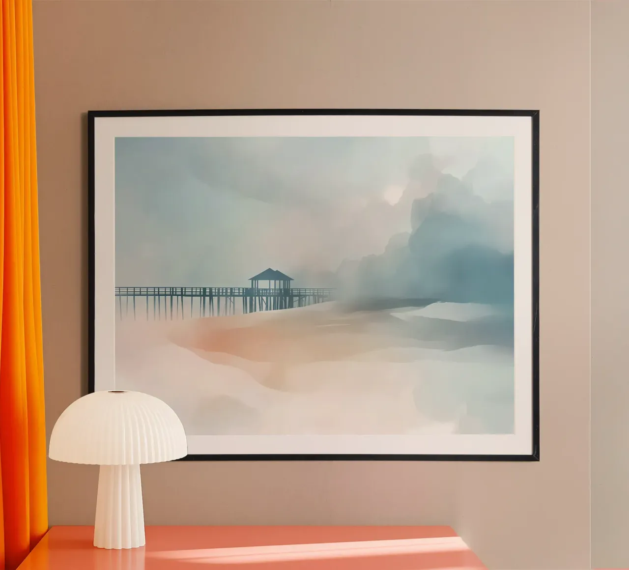 Cabanes Tchanquées Oniriques | Acquerelli minimalisti poster con telaio in alluminio da Une Affaire de Filles