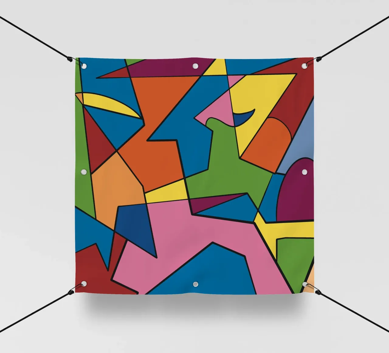 Mosaico a colori quadrato astratto var 2 telo in pvc da Little Dean