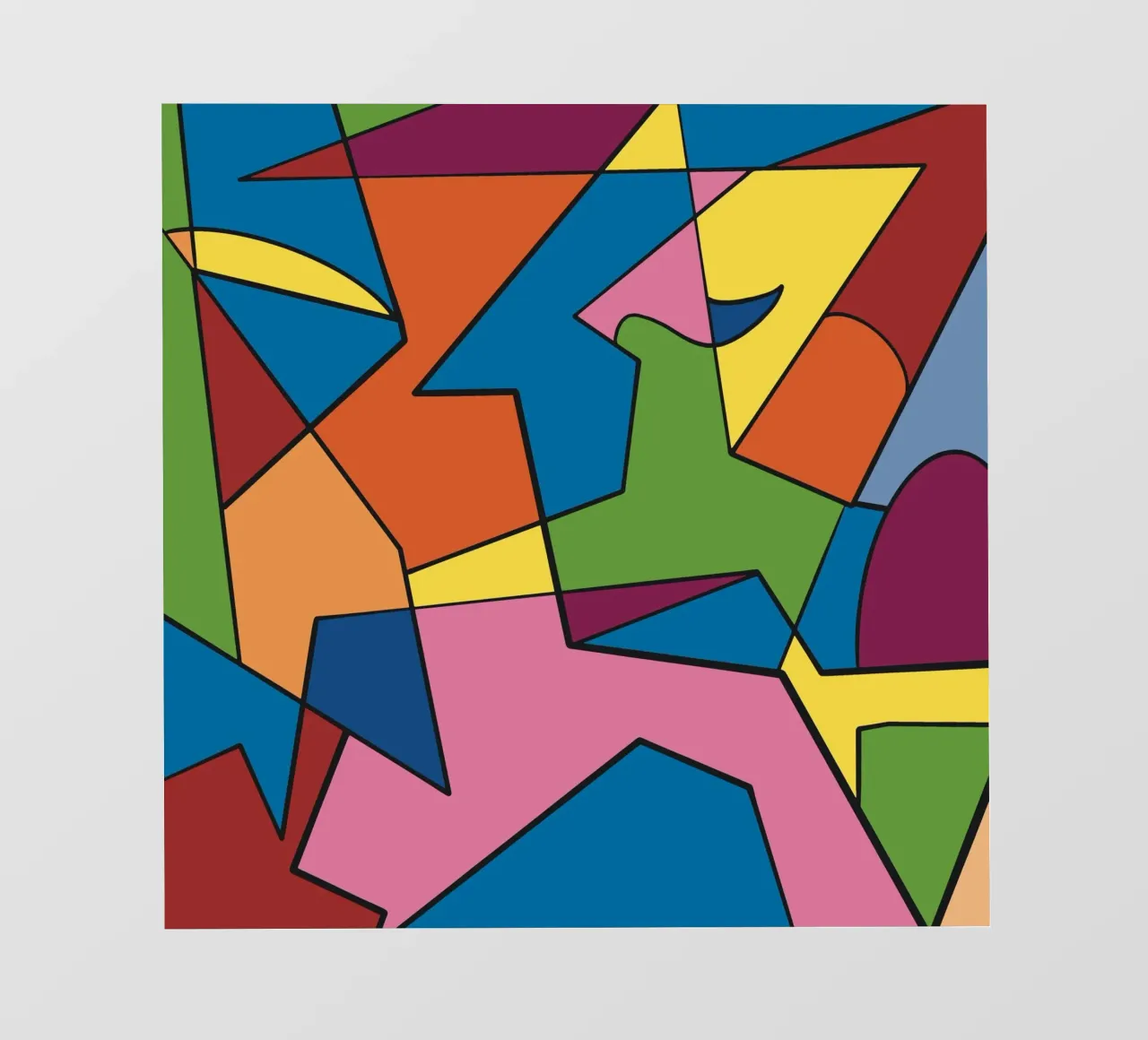 Kleurenmozaïek vierkant abstract var 2 pvc-zeil van Little Dean