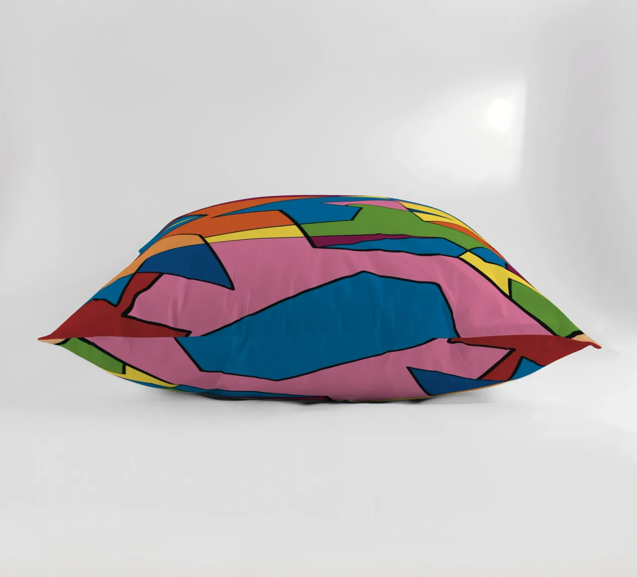 Mosaico a colori quadrato astratto var 2 cuscino da Little Dean