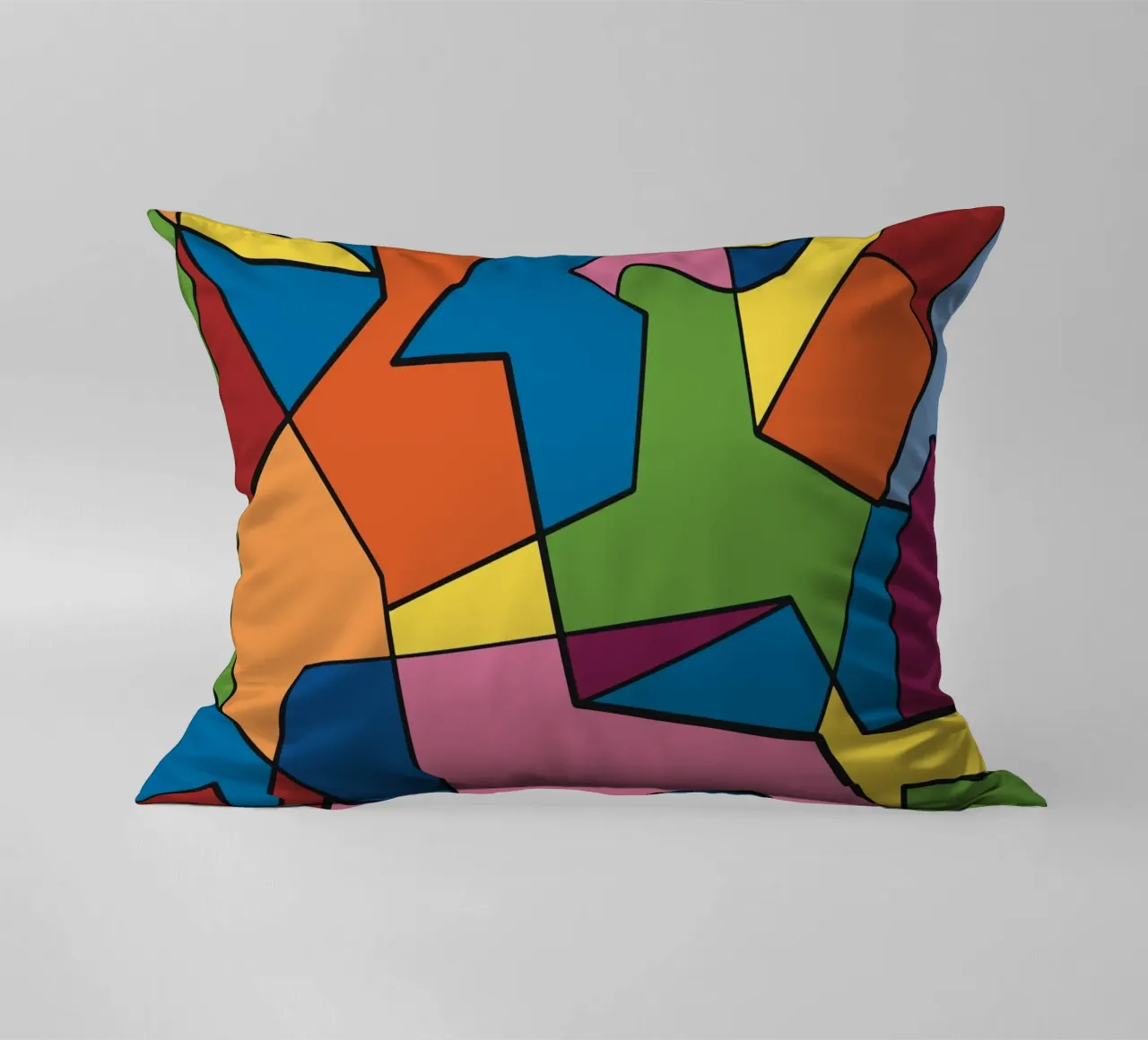 Mosaico a colori quadrato astratto var 2 cuscino da Little Dean