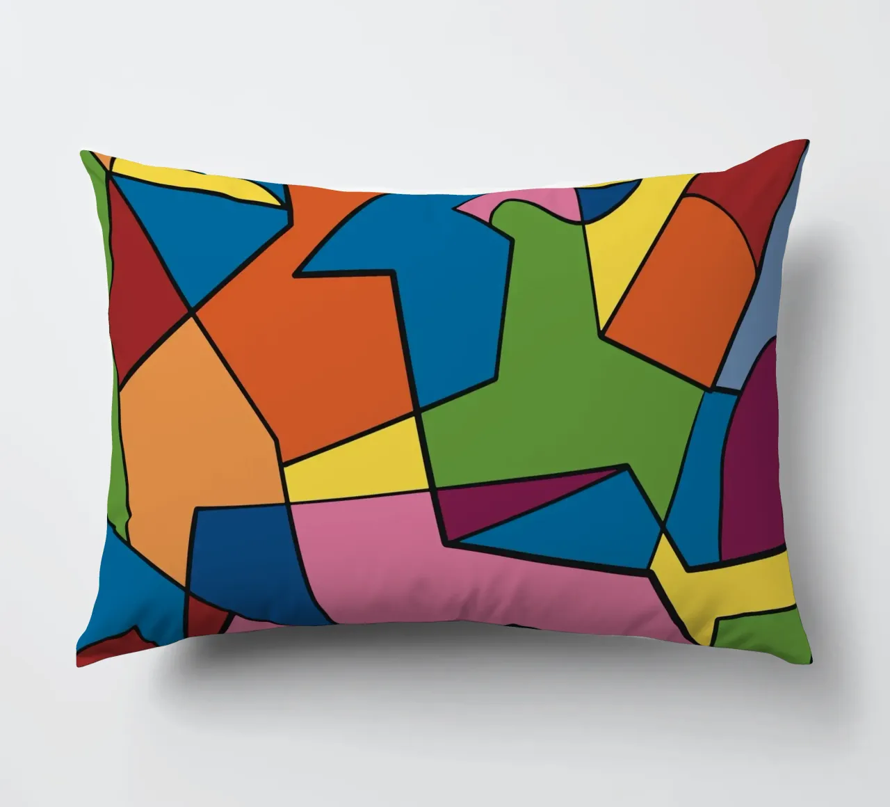 Mosaico a colori quadrato astratto var 2 cuscino da Little Dean