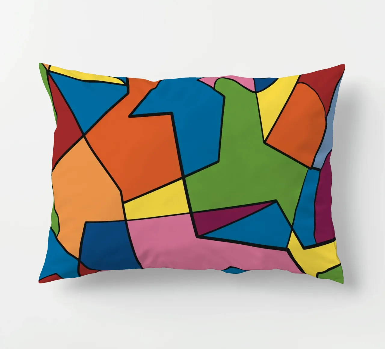 Mosaico a colori quadrato astratto var 2 cuscino da Little Dean