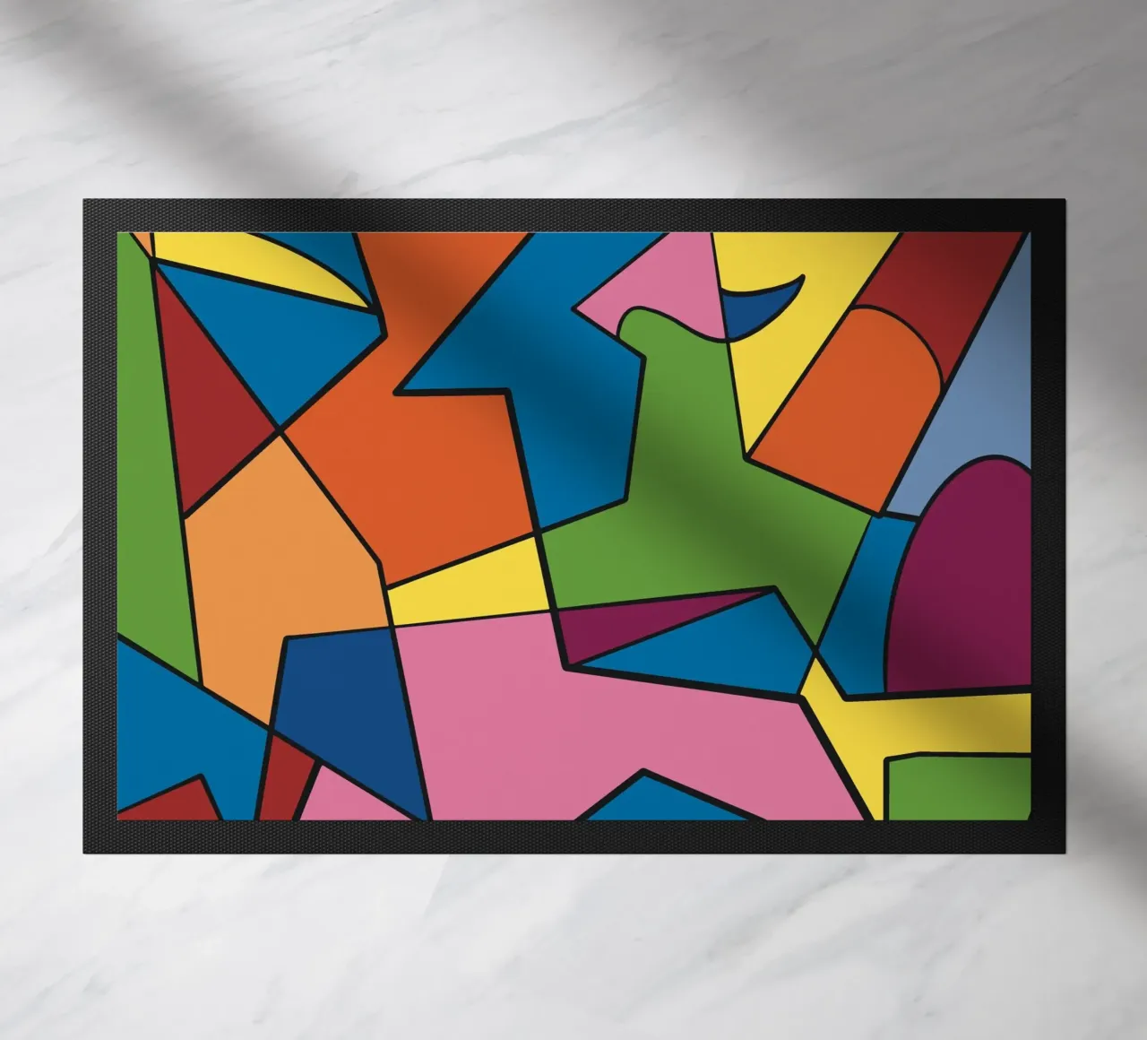 Mosaico a colori quadrato astratto var 2 zerbino da Little Dean