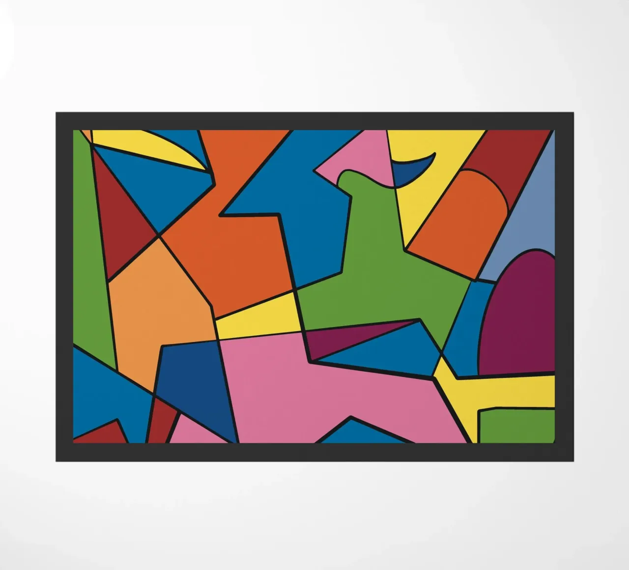 Mosaïque de couleurs carrée abstraite var 2 paillasson de Little Dean