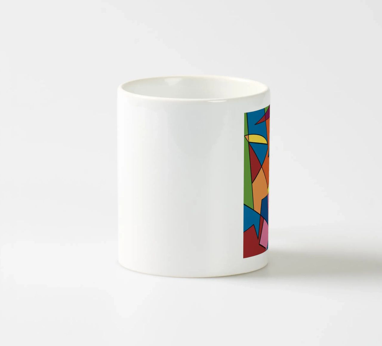 Mosaico a colori quadrato astratto var 2 tazza in ceramica da Little Dean