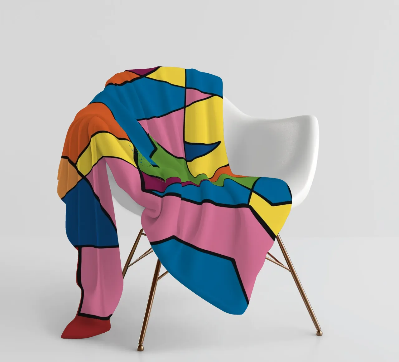 Color mosaic square abstract var 2 fleece blanket by Little Dean