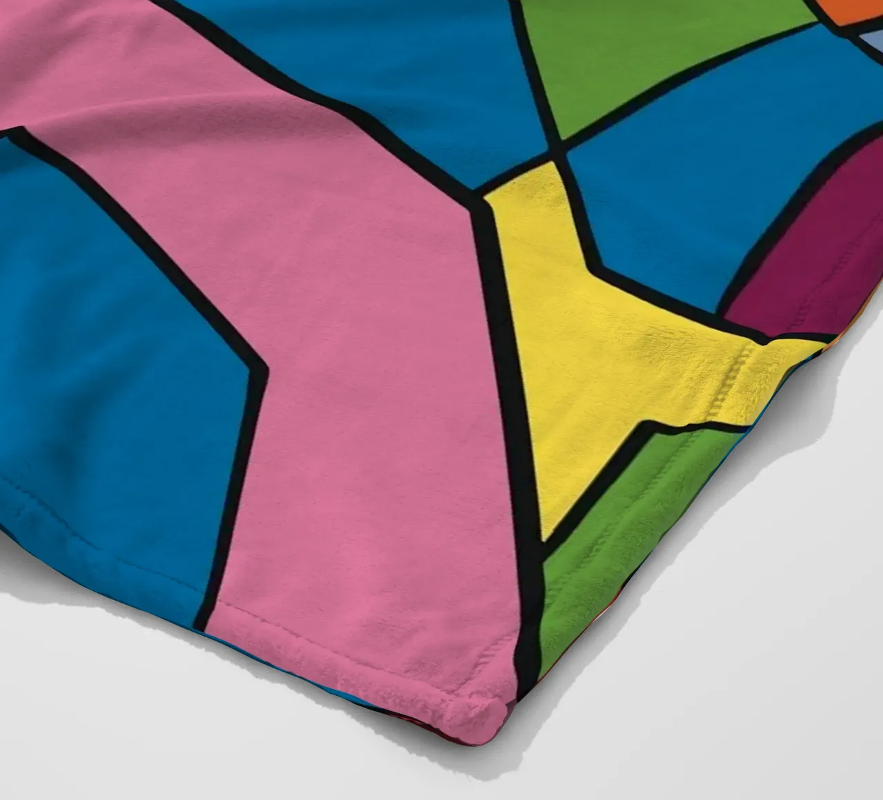 Color mosaic square abstract var 2 fleece blanket by Little Dean