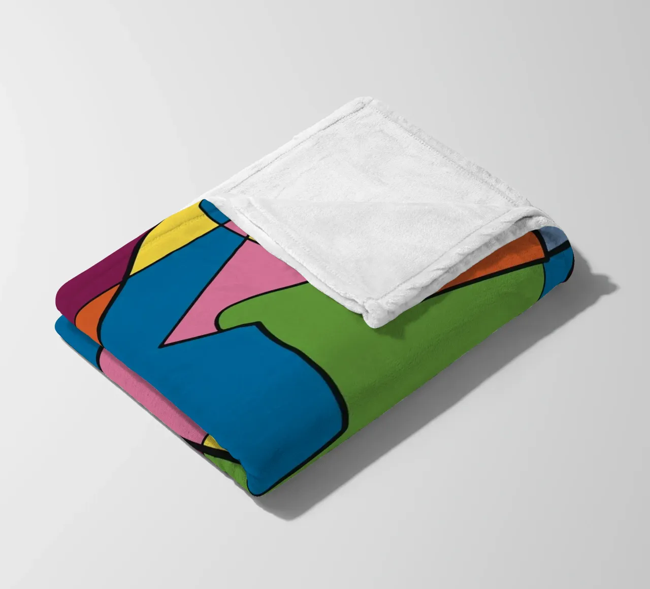 Color mosaic square abstract var 2 fleece blanket by Little Dean