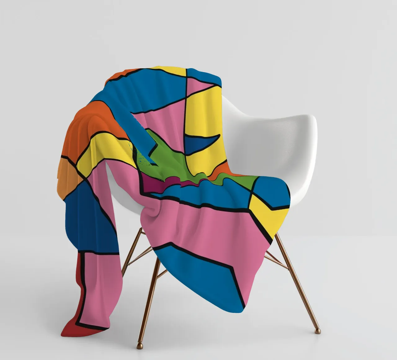 Color mosaic square abstract var 2 fleece blanket by Little Dean